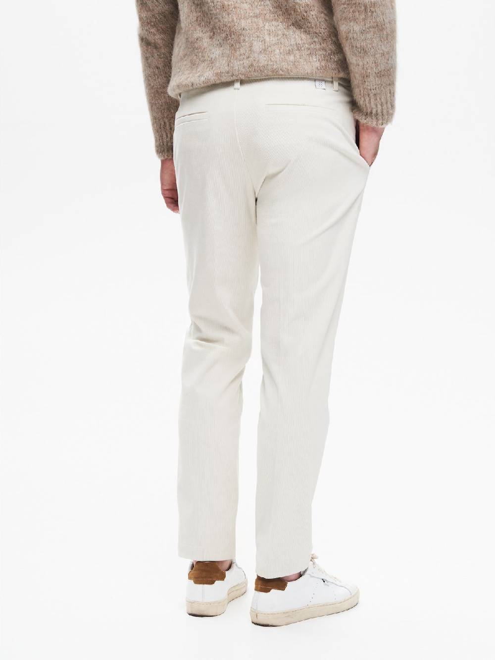 Rinascimento Pantaloni Regular-Fit Uomo Velluto Avorio QB24 Negozio