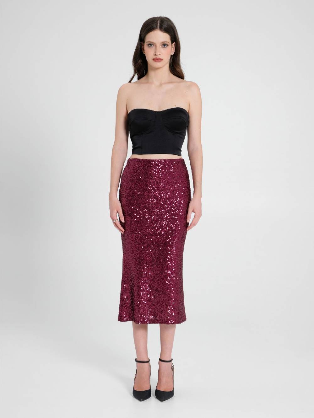 Rinascimento Gonna Longuette in Paillettes Offerta speciale della fabbrica