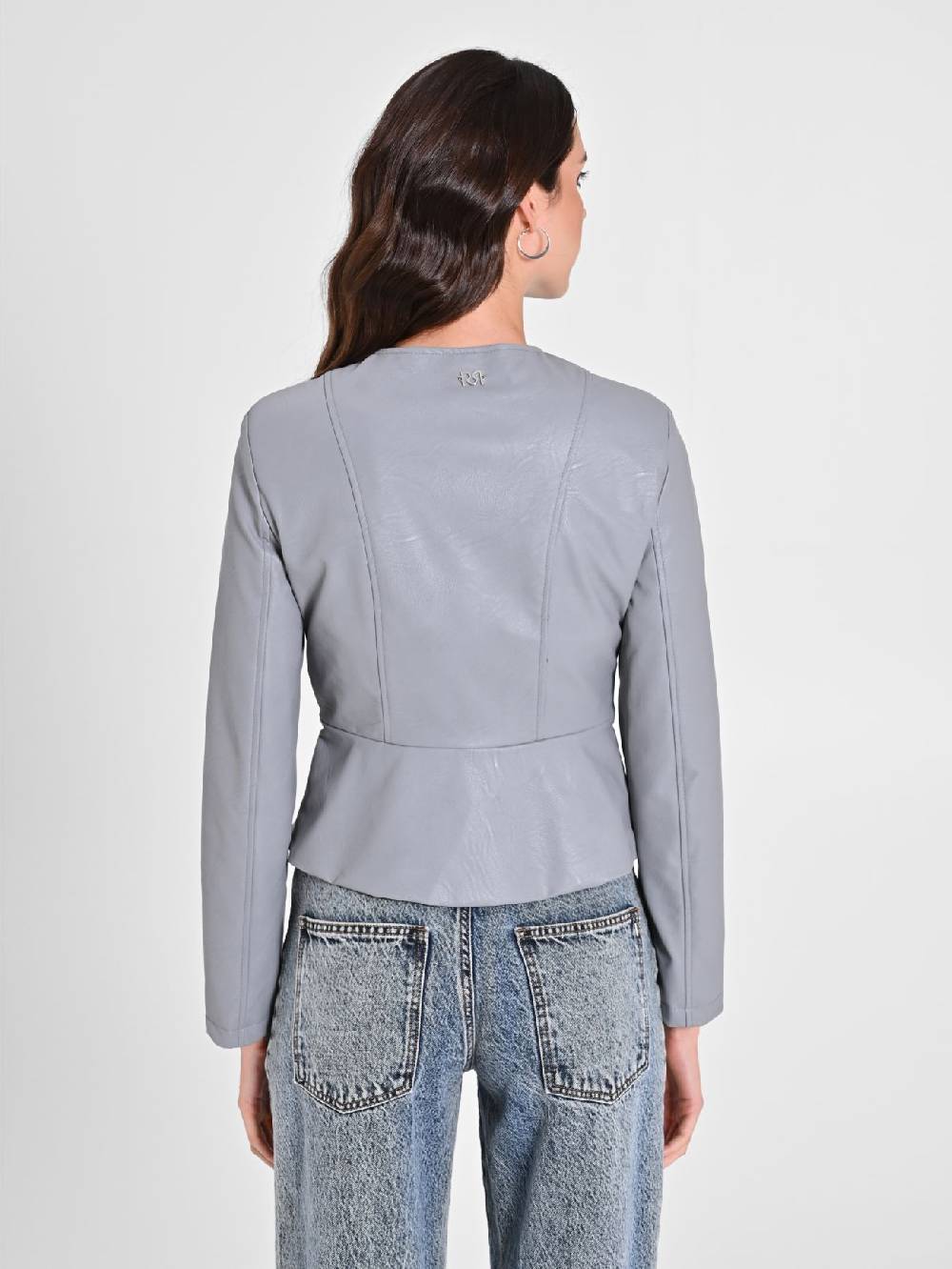 Rinascimento Giubbino in similpelle con Baschina Donna Negozi Online