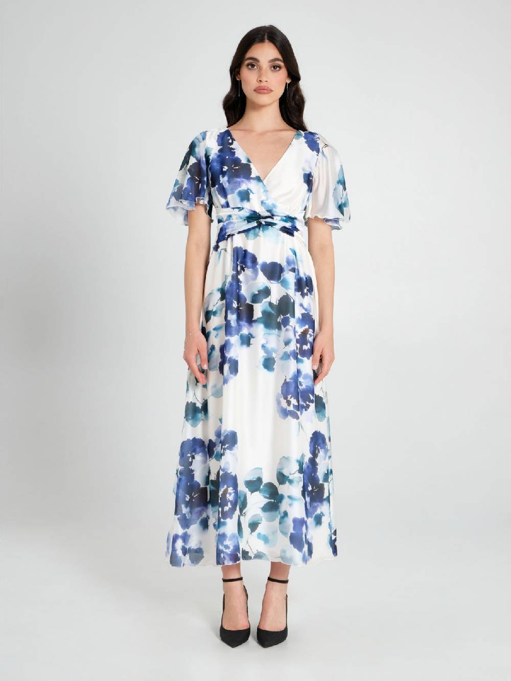 Rinascimento Abito Lungo Stampa Floreale Donna Sconto