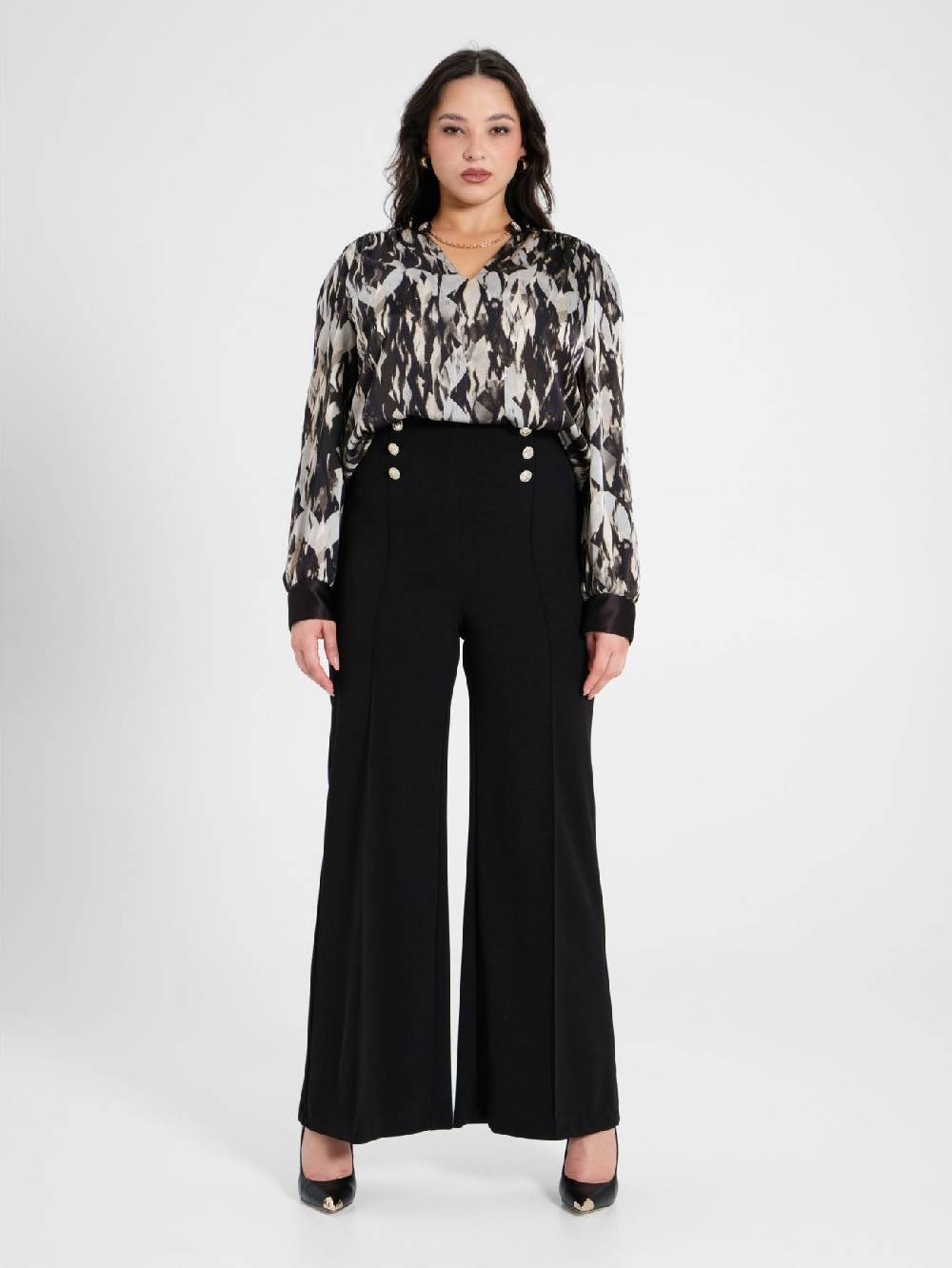 Rinascimento Pantaloni Curvy con Bottoni Dorati Economico