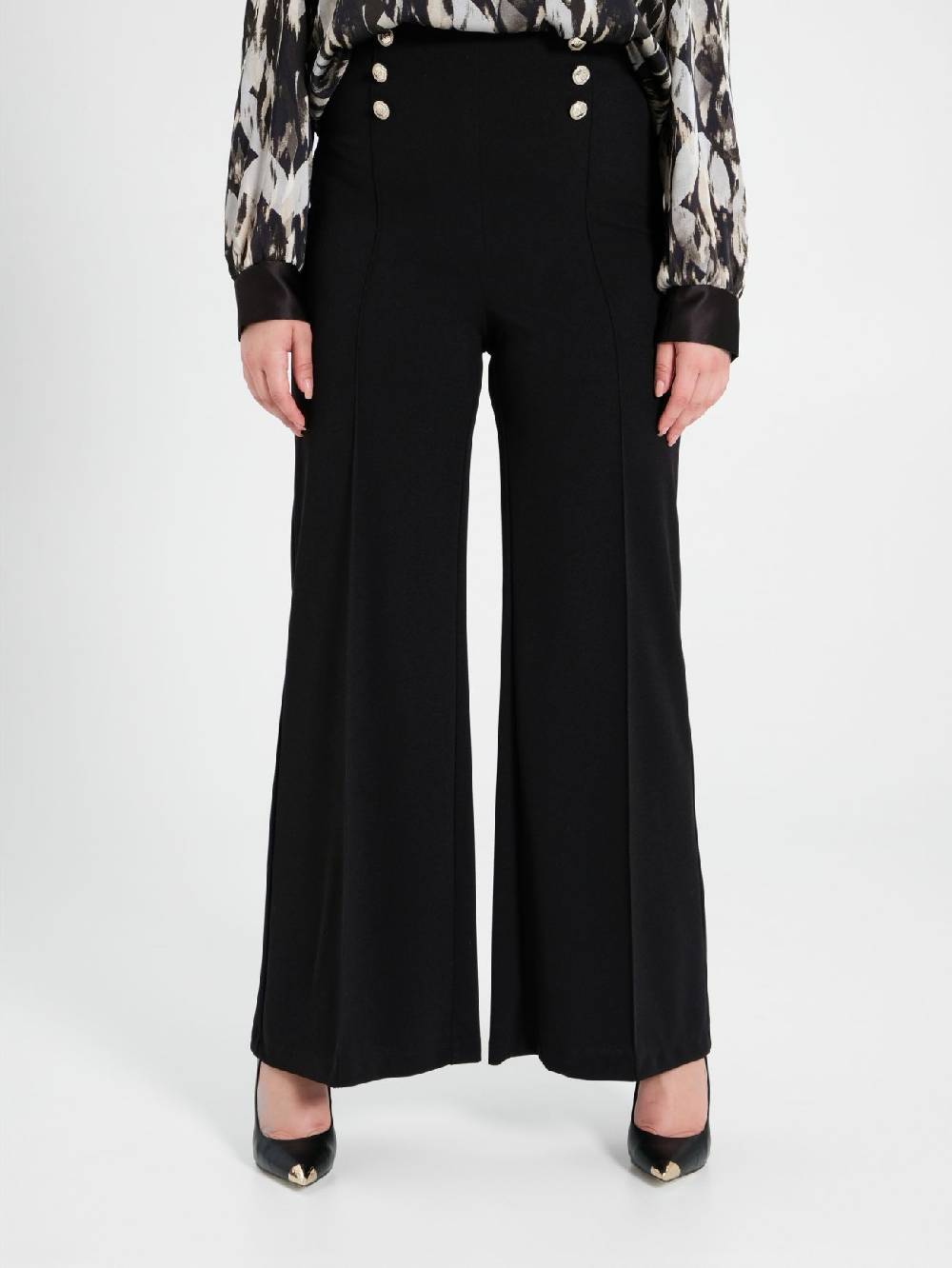 Rinascimento Pantaloni Curvy con Bottoni Dorati Economico