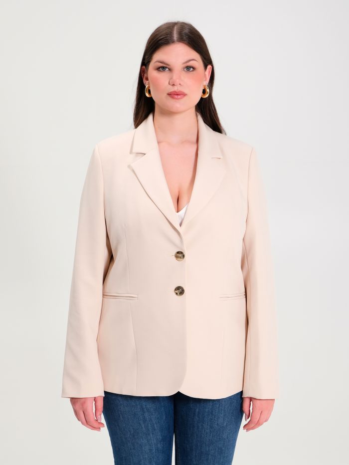 Rinascimento Giacca Curvy a Due Bottoni Beige Vendita Economica