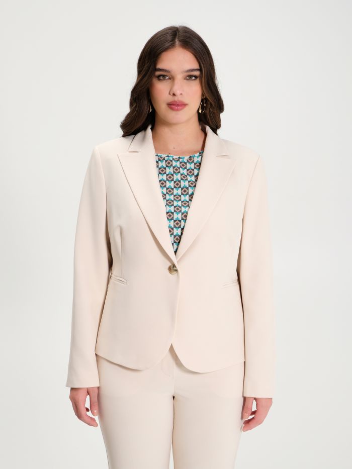Rinascimento Giacca Curvy Monobottone Beige Saldi Di Fabbrica