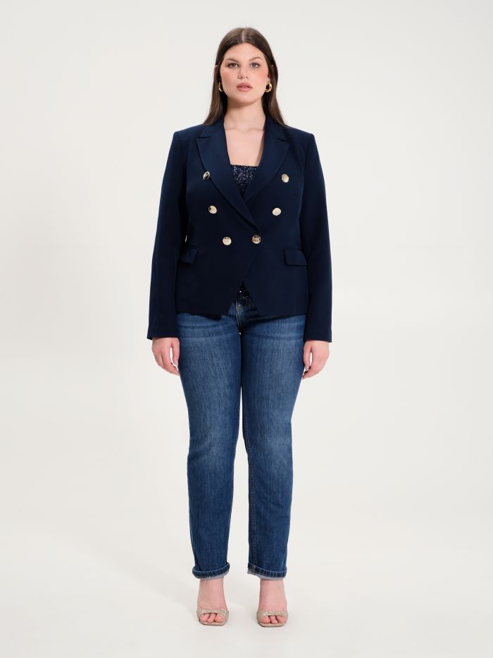 Rinascimento Giacca Curvy 6 Bottoni Blu I Più Venduti