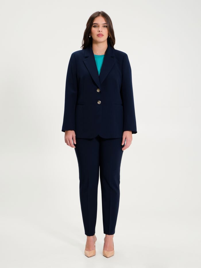 Rinascimento Giacca Curvy a Due Bottoni Blu Navy Negozio
