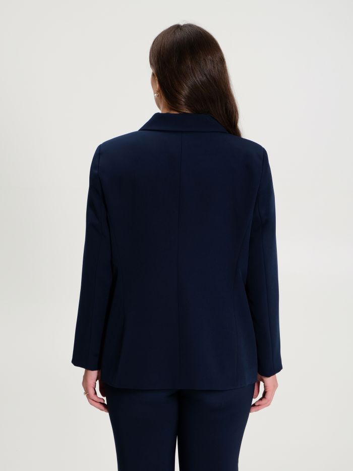 Rinascimento Giacca Curvy a Due Bottoni Blu Navy Negozio