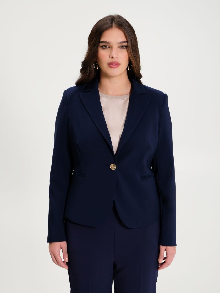 Rinascimento Giacca Curvy Monobottone Blu Navy In Saldo