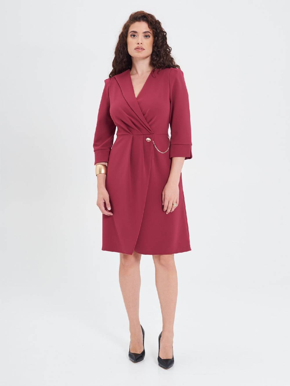 Rinascimento Abito Wrap Curvy Bordeaux Moda