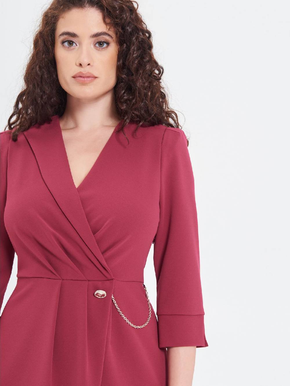 Rinascimento Abito Wrap Curvy Bordeaux Moda