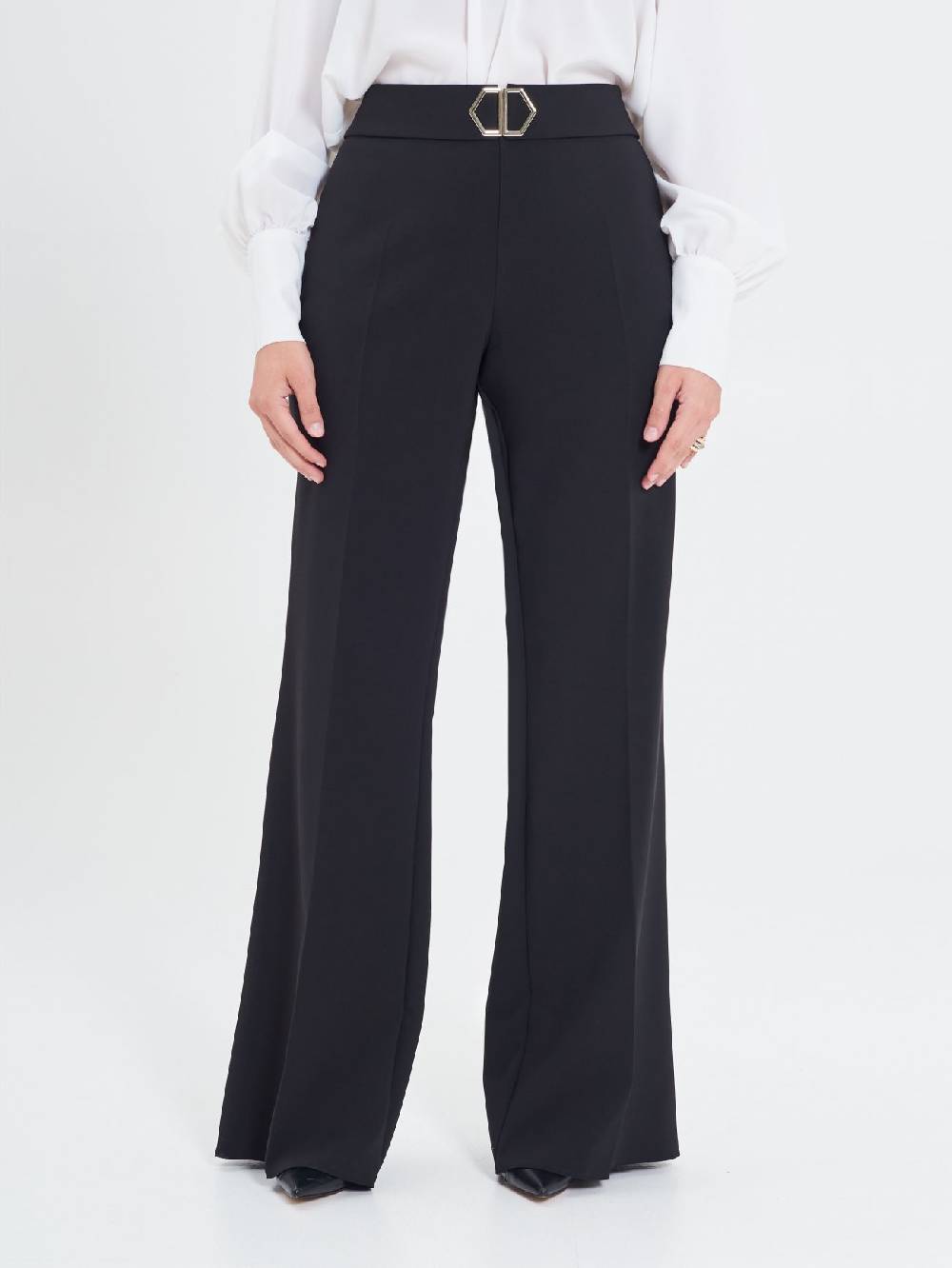Rinascimento Pantaloni Curvy Fibbia Geometrica In Linea