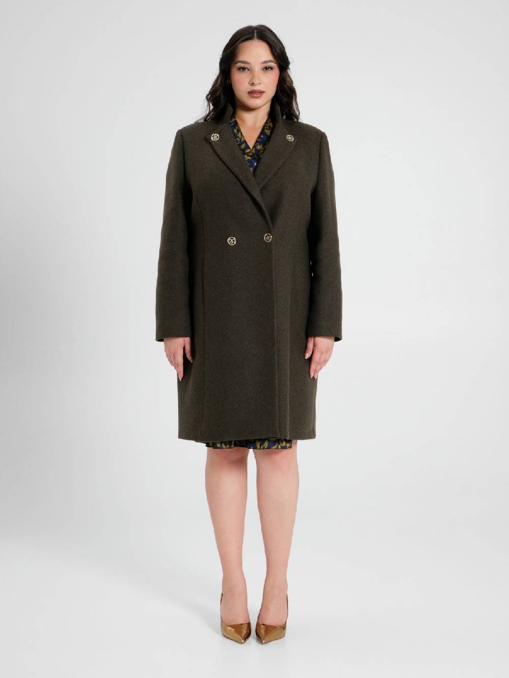 Rinascimento Cappotto Curvy Verde Muschio Qualità