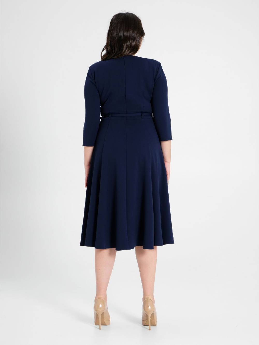 Rinascimento Abito Curvy Midi Blu Pezzi Unici