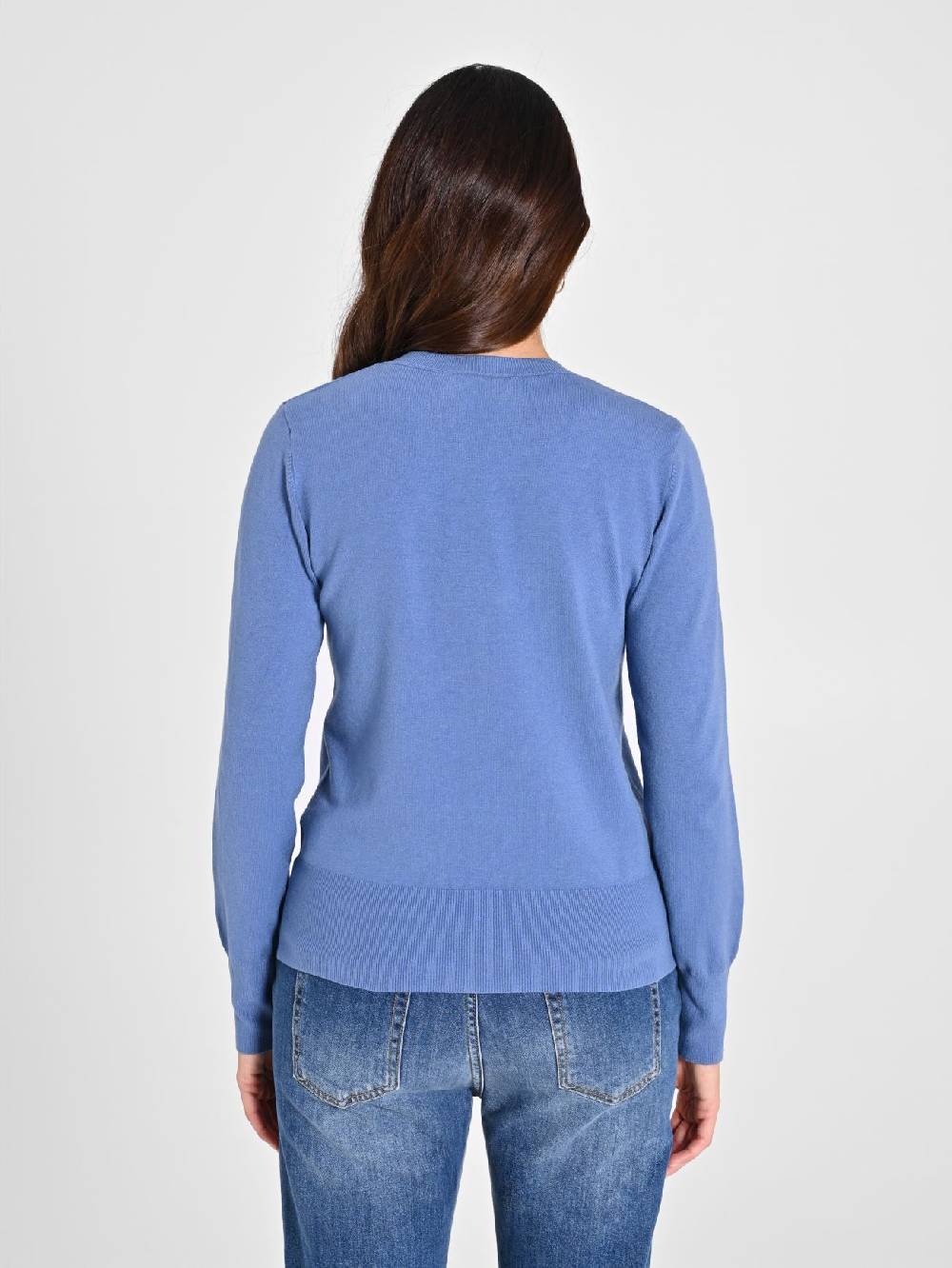 Rinascimento Maglia con Scollo a "V" Blu Avio Ecotec® Online