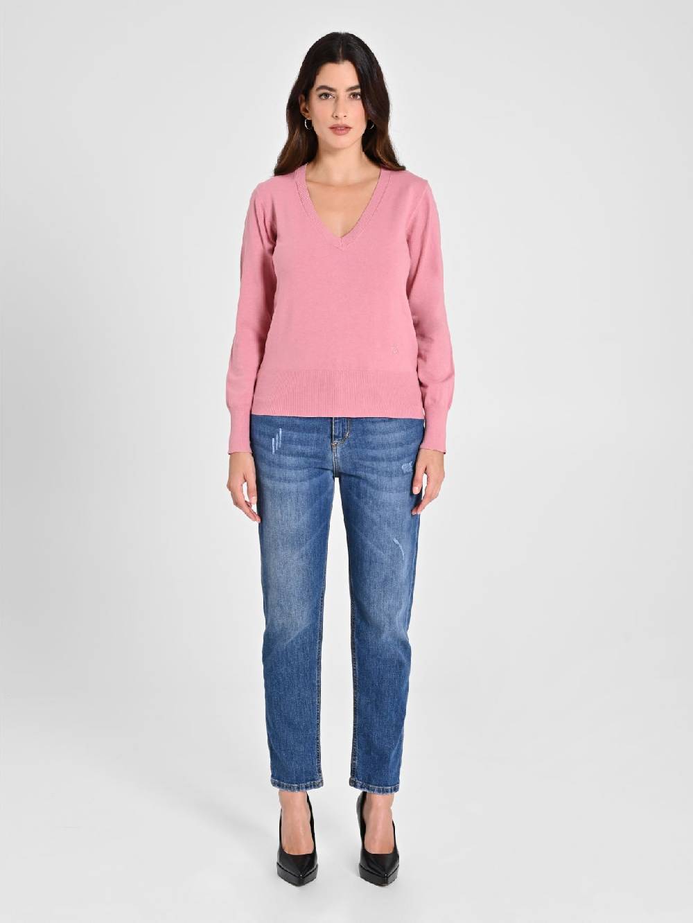 Rinascimento Maglia con Scollo a "V" Rosa Antico Ecotec® Outlet