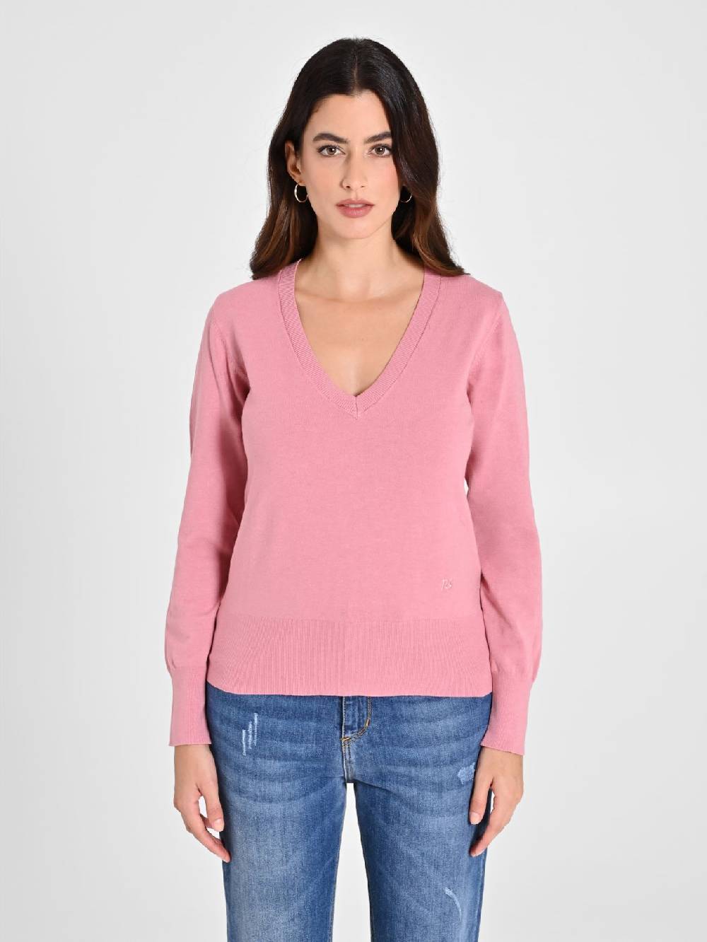 Rinascimento Maglia con Scollo a "V" Rosa Antico Ecotec® Outlet