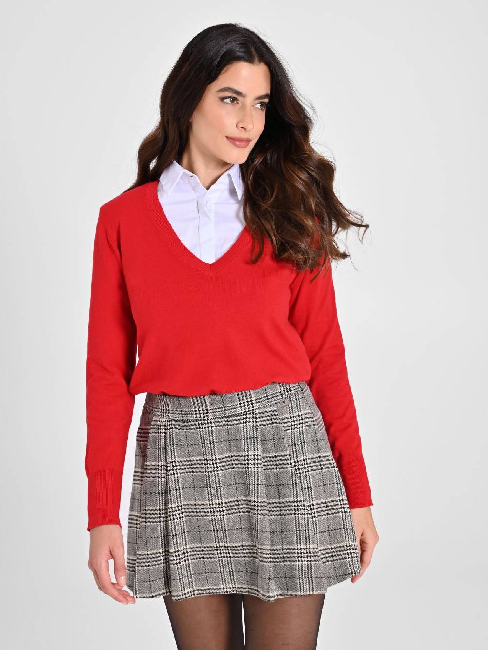 Rinascimento Maglia con Scollo a "V" Rossa Ecotec® In Vendita