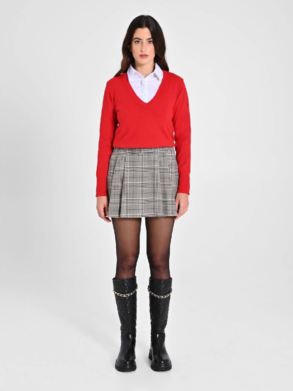 Rinascimento Maglia con Scollo a "V" Rossa Ecotec® In Vendita