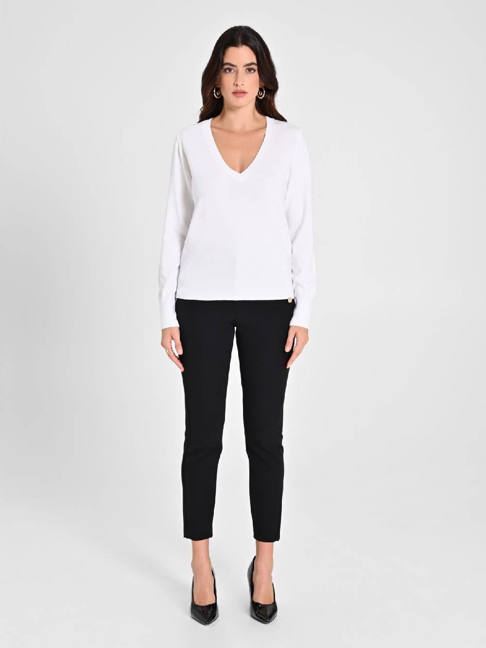 Rinascimento Maglia con Scollo a "V" Bianca Ecotec® Saldi