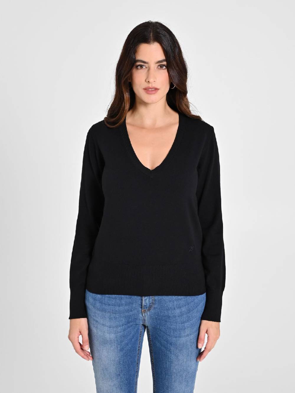 Rinascimento Maglia con Scollo a "V" Nera Ecotec® Offerte