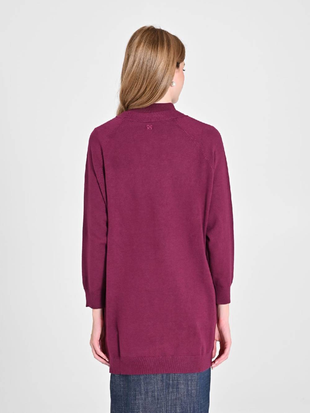 Rinascimento Cardigan Bordeaux in Maglia Vendita Economica