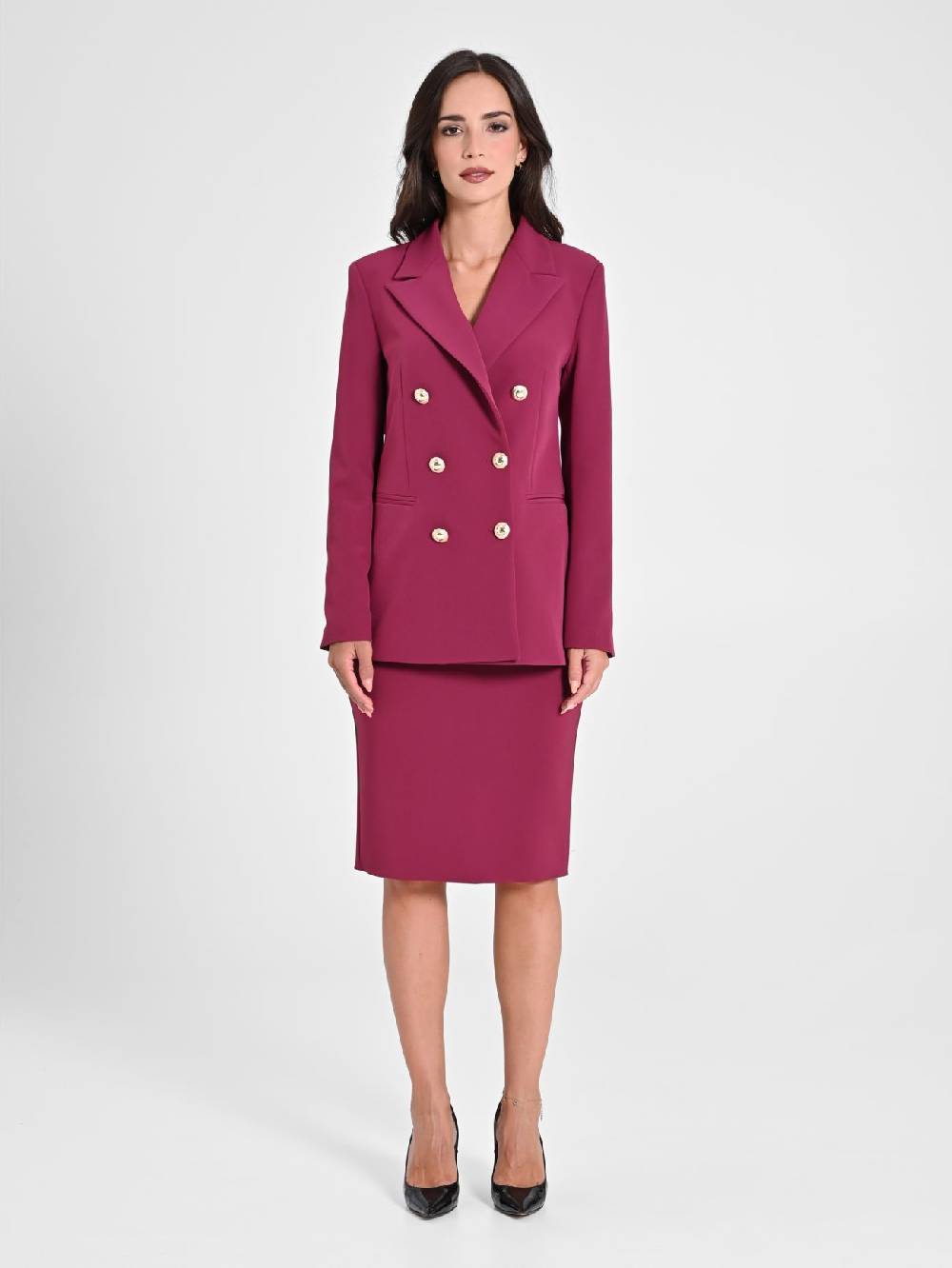 Rinascimento Giacca Doppiopetto Bordeaux Donna Fino al 65% di sconto
