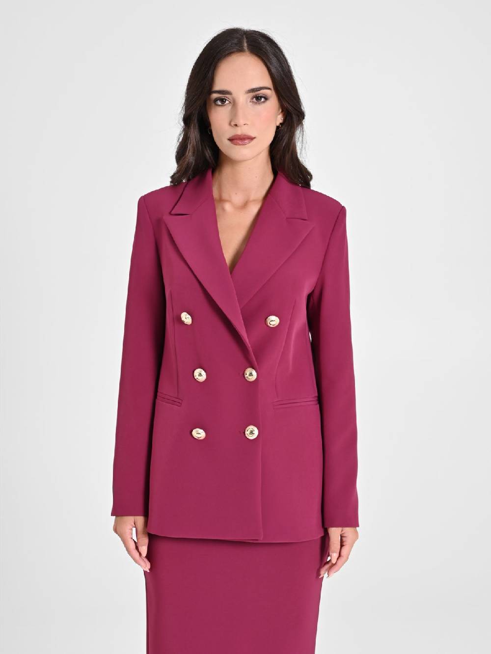 Rinascimento Giacca Doppiopetto Bordeaux Donna Fino al 65% di sconto