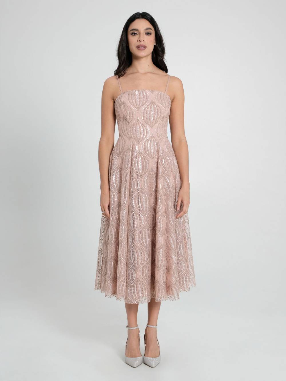 Rinascimento Abito Tulle Glitter Rosa Solo un giorno rimasto