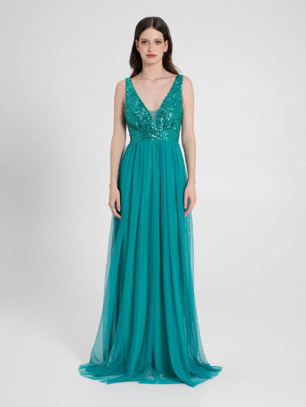 Rinascimento Abito Lungo Paillettes & Tulle 50% di sconto con spedizione gratuita