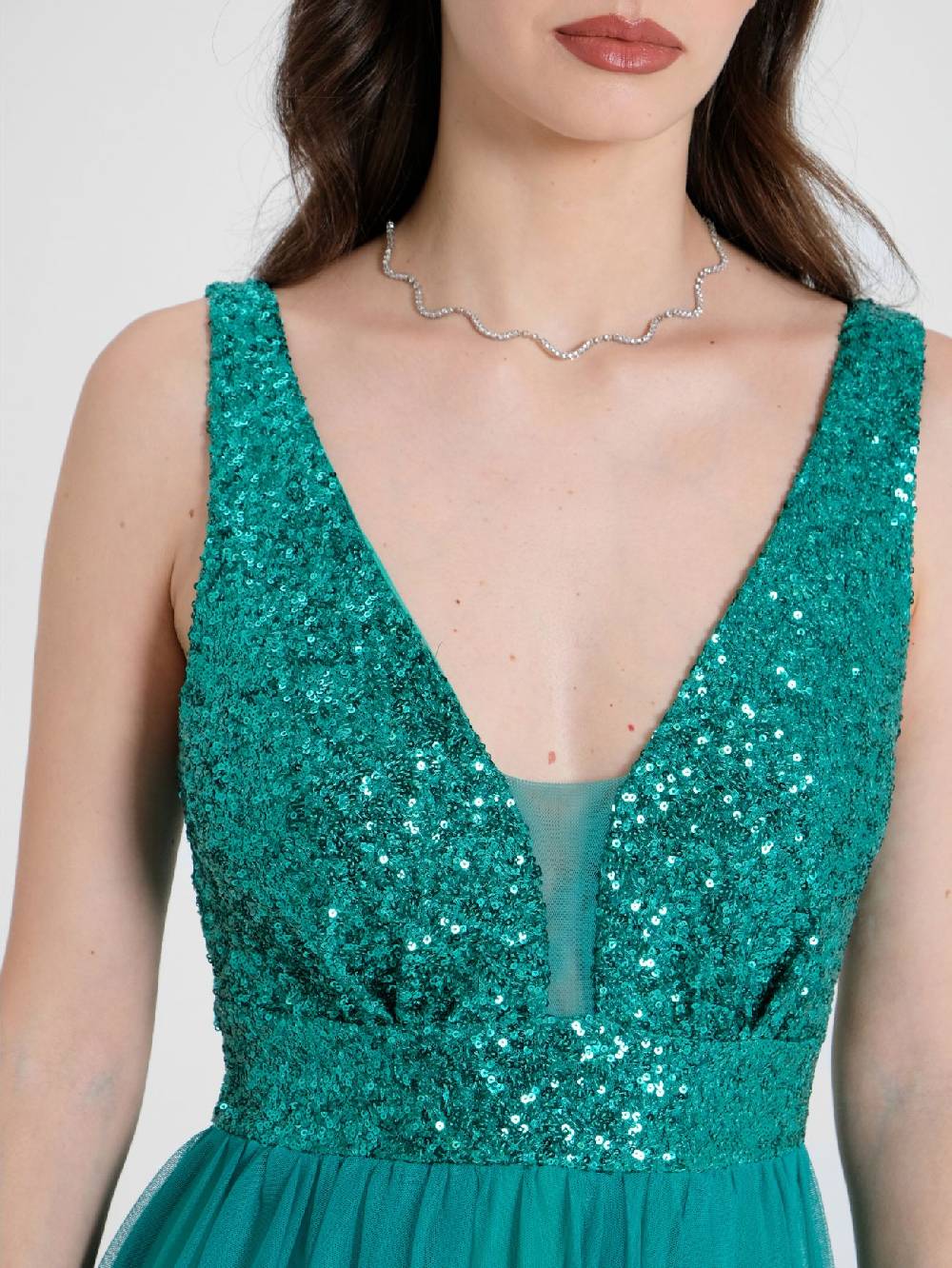 Rinascimento Abito Lungo Paillettes & Tulle 50% di sconto con spedizione gratuita