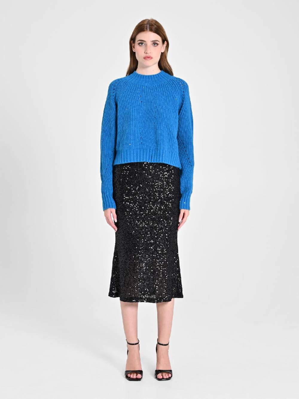 Rinascimento Maglia Paillettes Blu Oceano Spedizione Gratuita