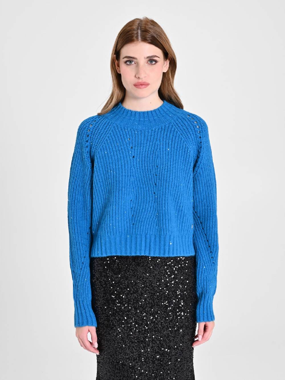 Rinascimento Maglia Paillettes Blu Oceano Spedizione Gratuita