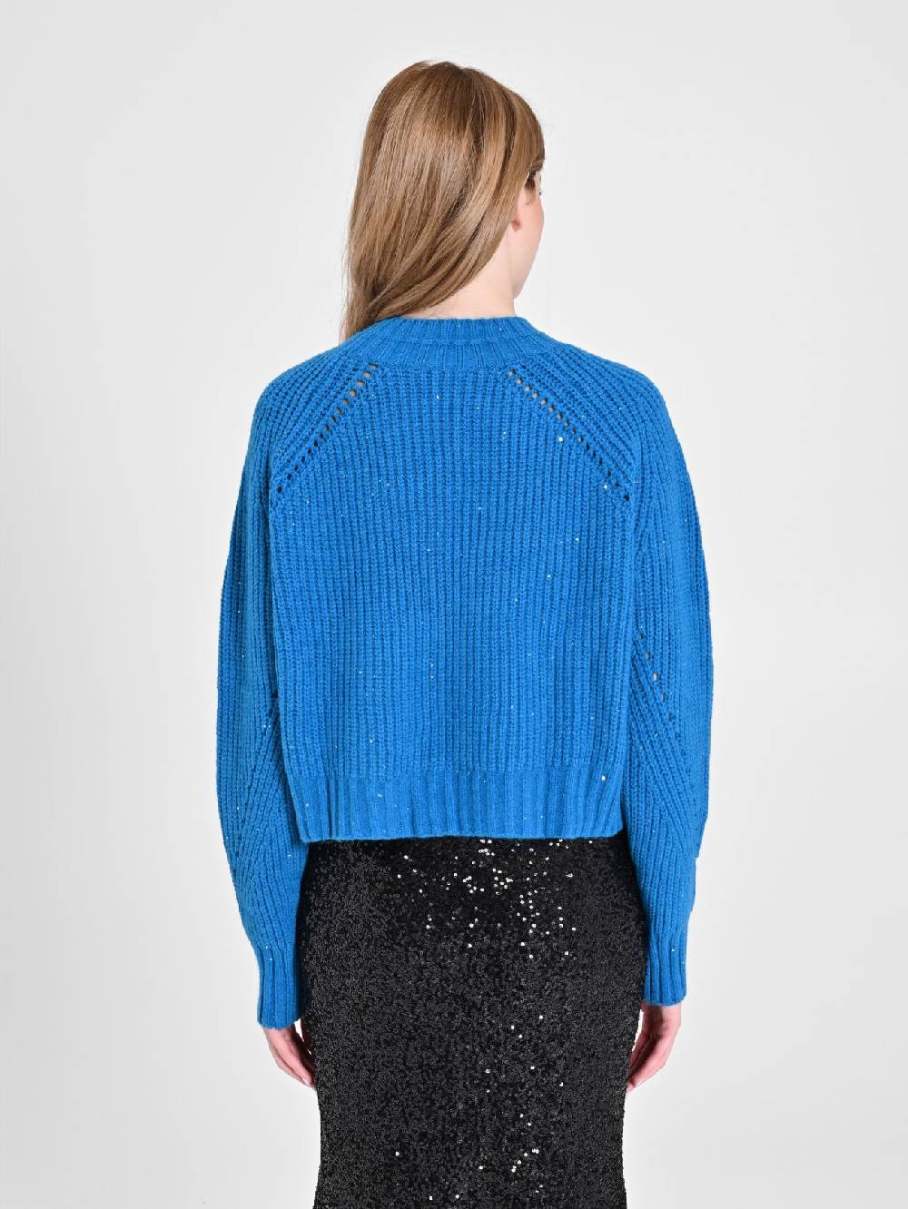 Rinascimento Maglia Paillettes Blu Oceano Spedizione Gratuita