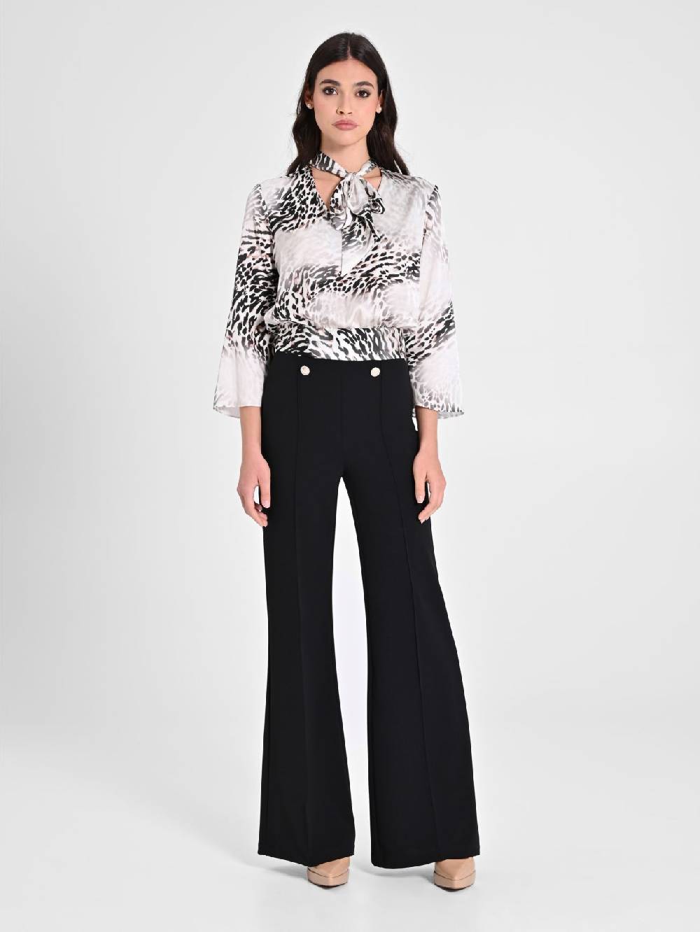 Rinascimento Blusa Animalier con Fiocco Negozi Online