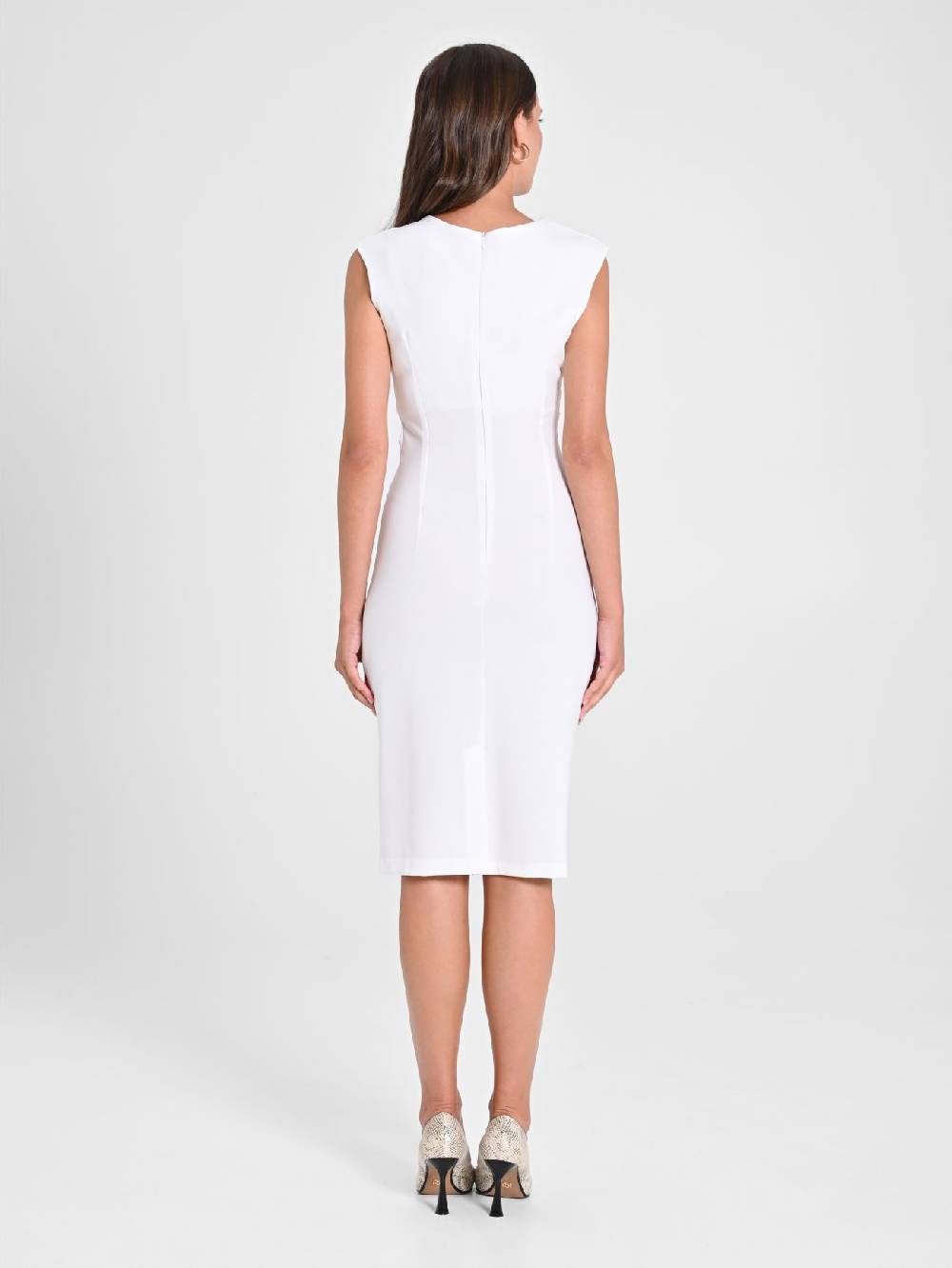 Rinascimento Tubino Drappeggiato Bianco Sottocosto