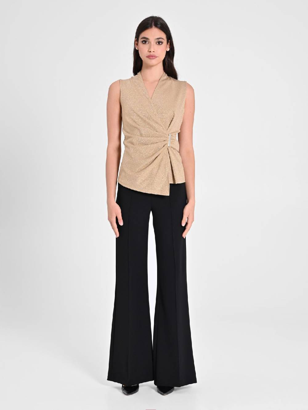Rinascimento Top in Lurex Oro Vendita Calda