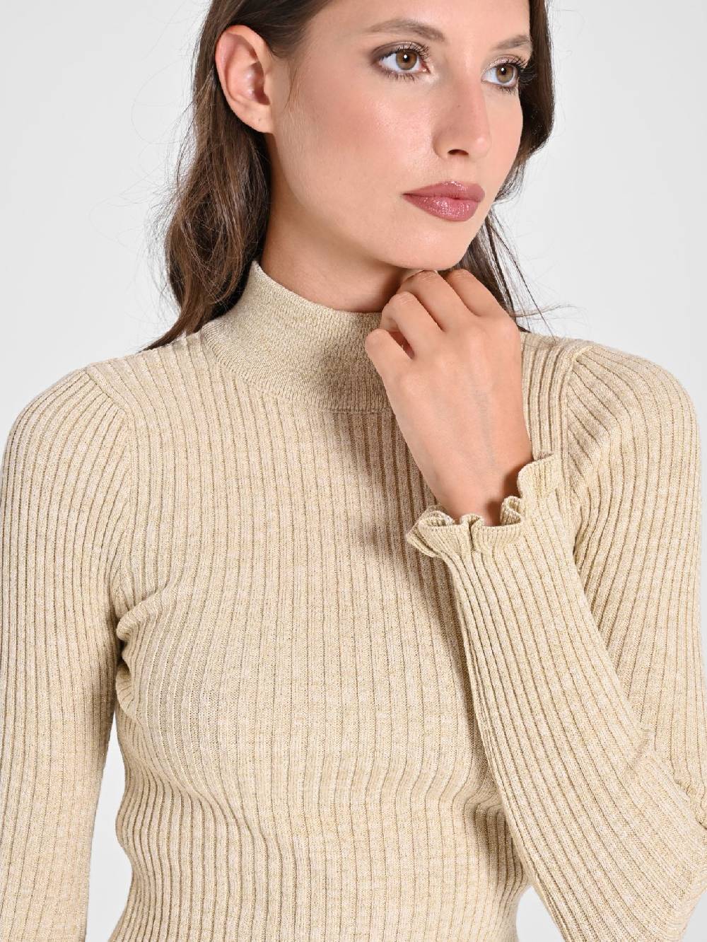 Rinascimento Abito Oro Lurex in Maglia Vendita Economica