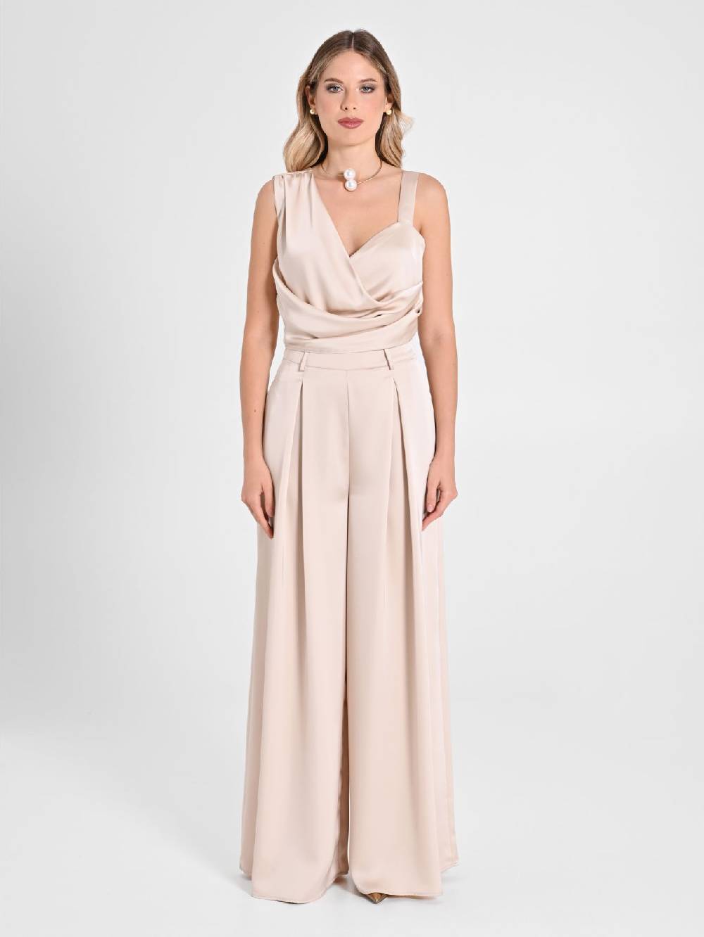 Rinascimento Top in Satin Beige Negozio