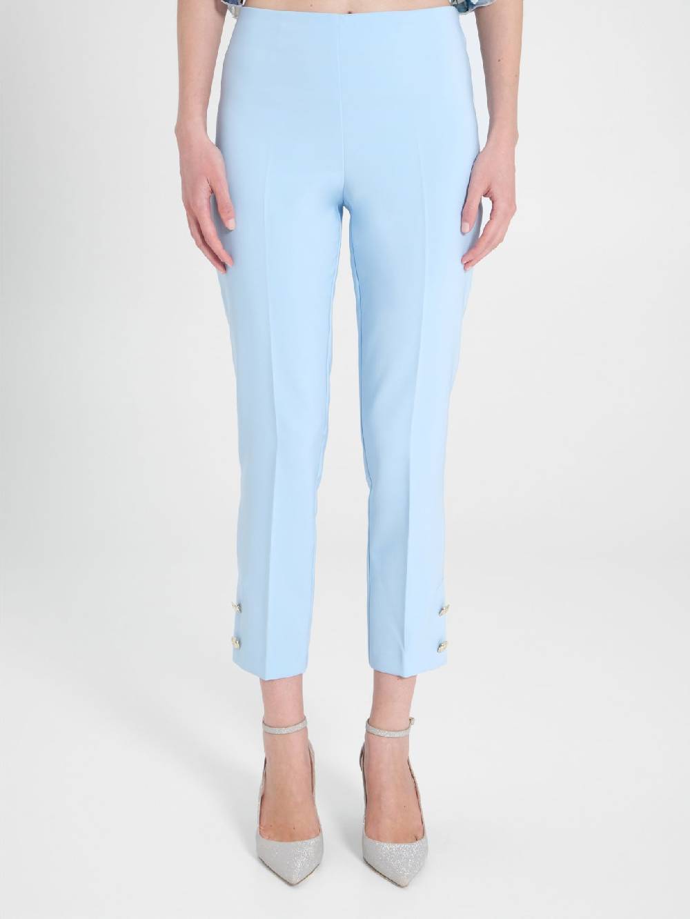 Rinascimento Pantaloni Slim in Tessuto Tecnico Azzurri Fornitura limitata