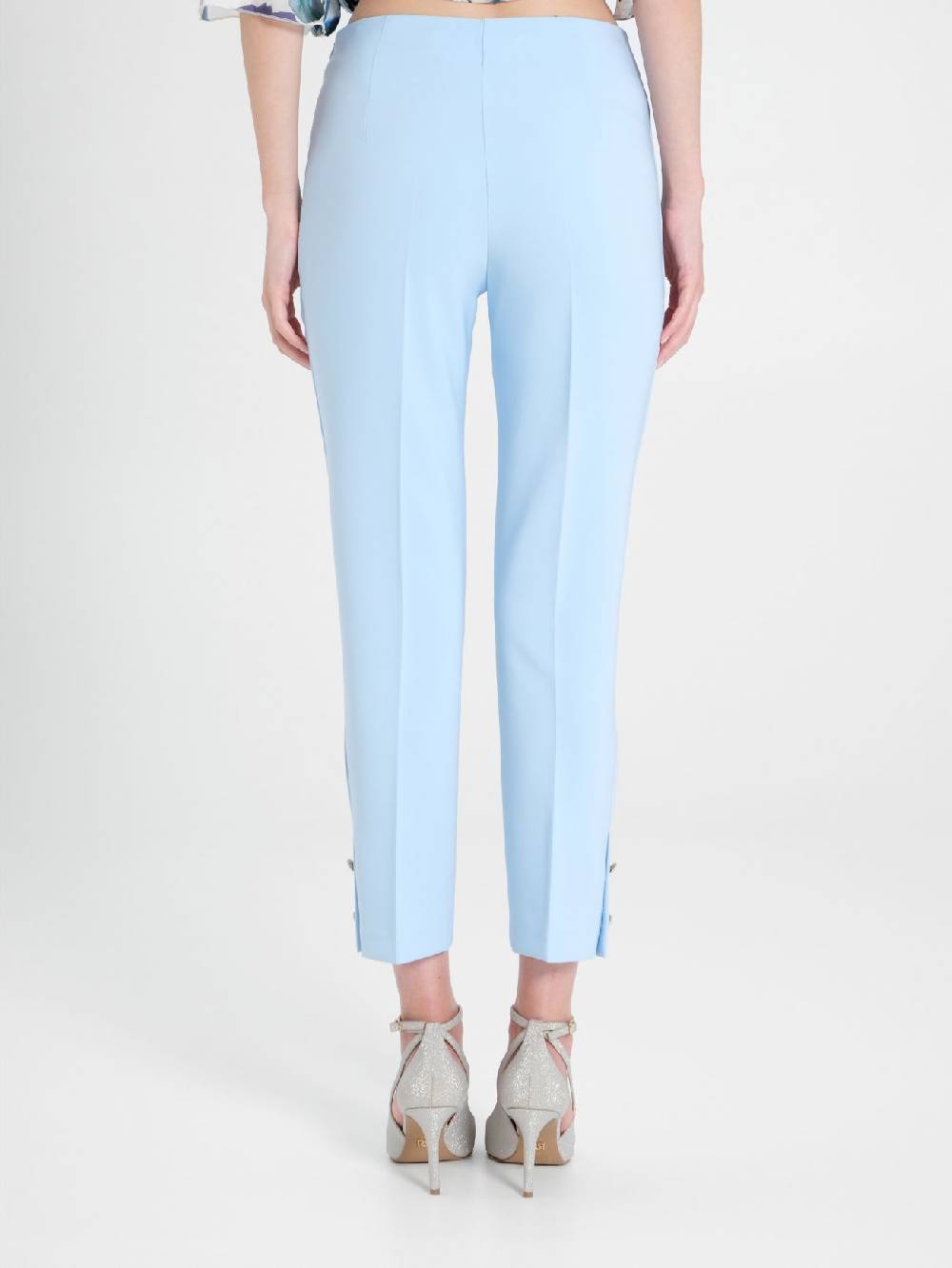 Rinascimento Pantaloni Slim in Tessuto Tecnico Azzurri Fornitura limitata