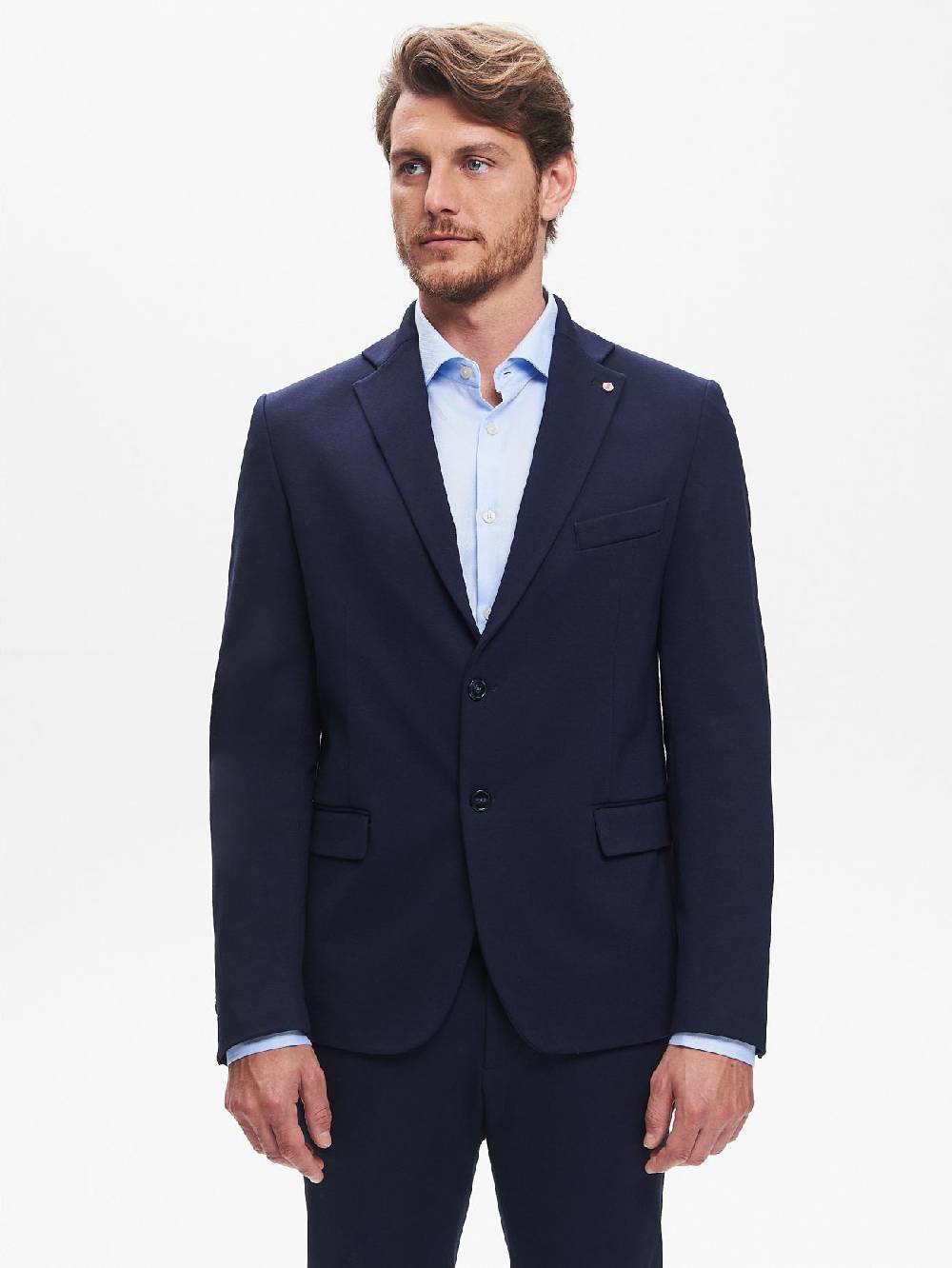 Rinascimento Giacca Due Bottoni Uomo Punto Milano Blu QB24 Prezzo basso