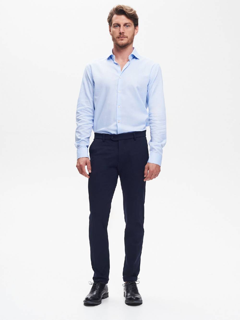 Rinascimento Pantaloni da abito Uomo Punto Milano Blu QB24 Super Saving Price