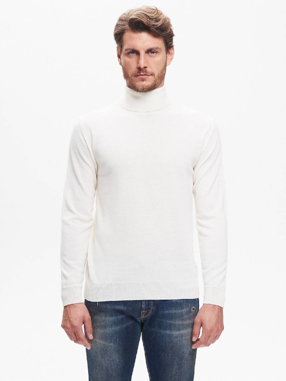 Rinascimento Maglia Dolcevita Uomo Basic Avorio QB24 Ultimi tre giorni