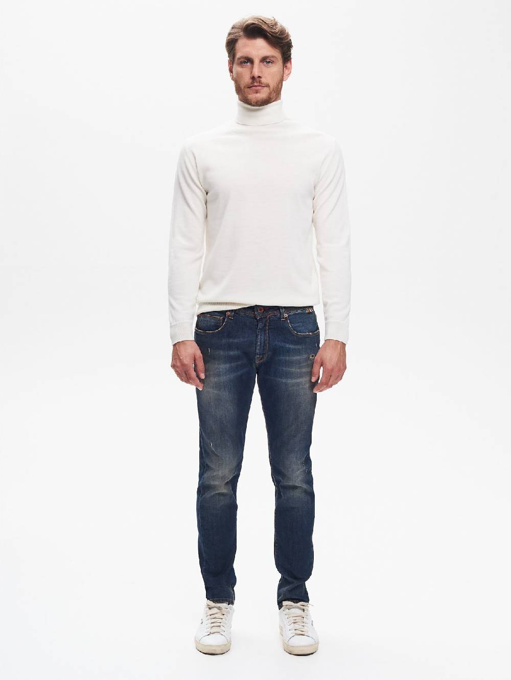 Rinascimento Jeans Slim-Fit Uomo Used Blu QB24 ACQUISTA ORA