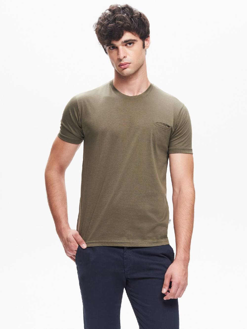 Rinascimento T-shirt Girocollo Uomo Taschino a Filetto QB24 Ultimo giorno