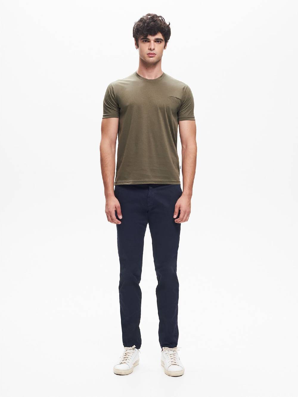 Rinascimento Pantaloni Uomo Chinos Basic Blu QB24 Promozione temporanea