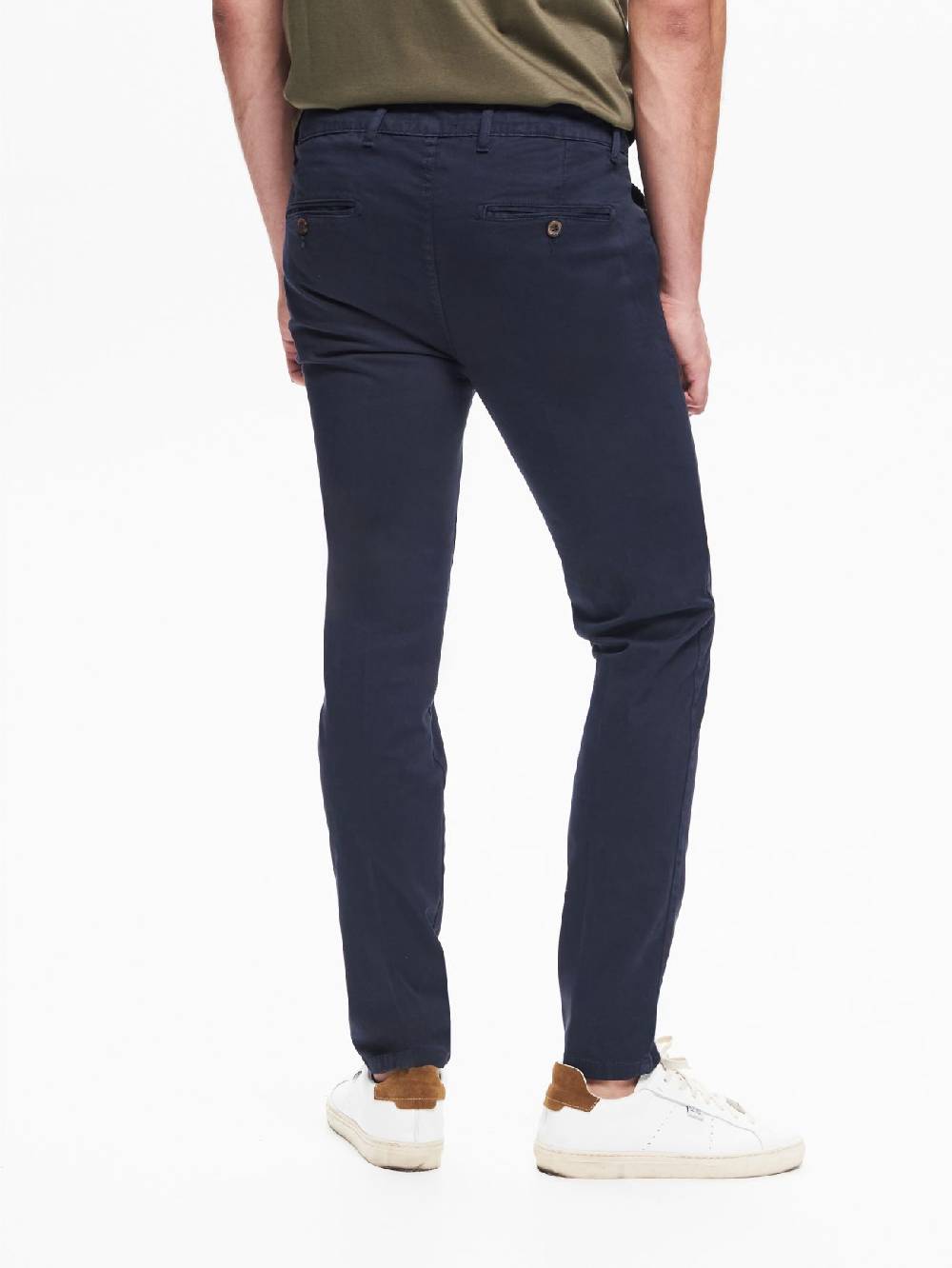 Rinascimento Pantaloni Uomo Chinos Basic Blu QB24 Promozione temporanea