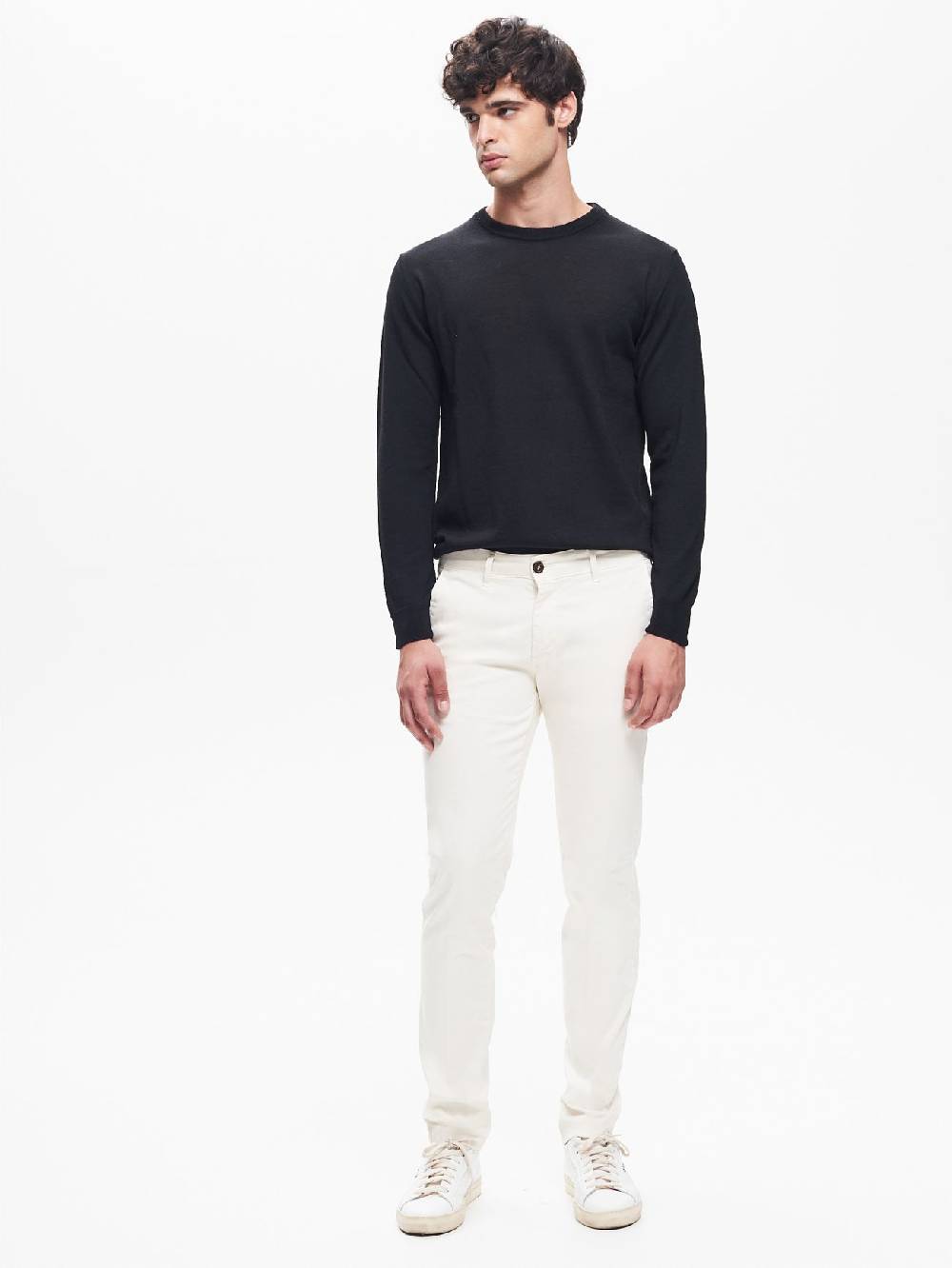 Rinascimento Pantaloni Uomo Chinos Basic Avorio QB24 Offerta speciale della fabbrica