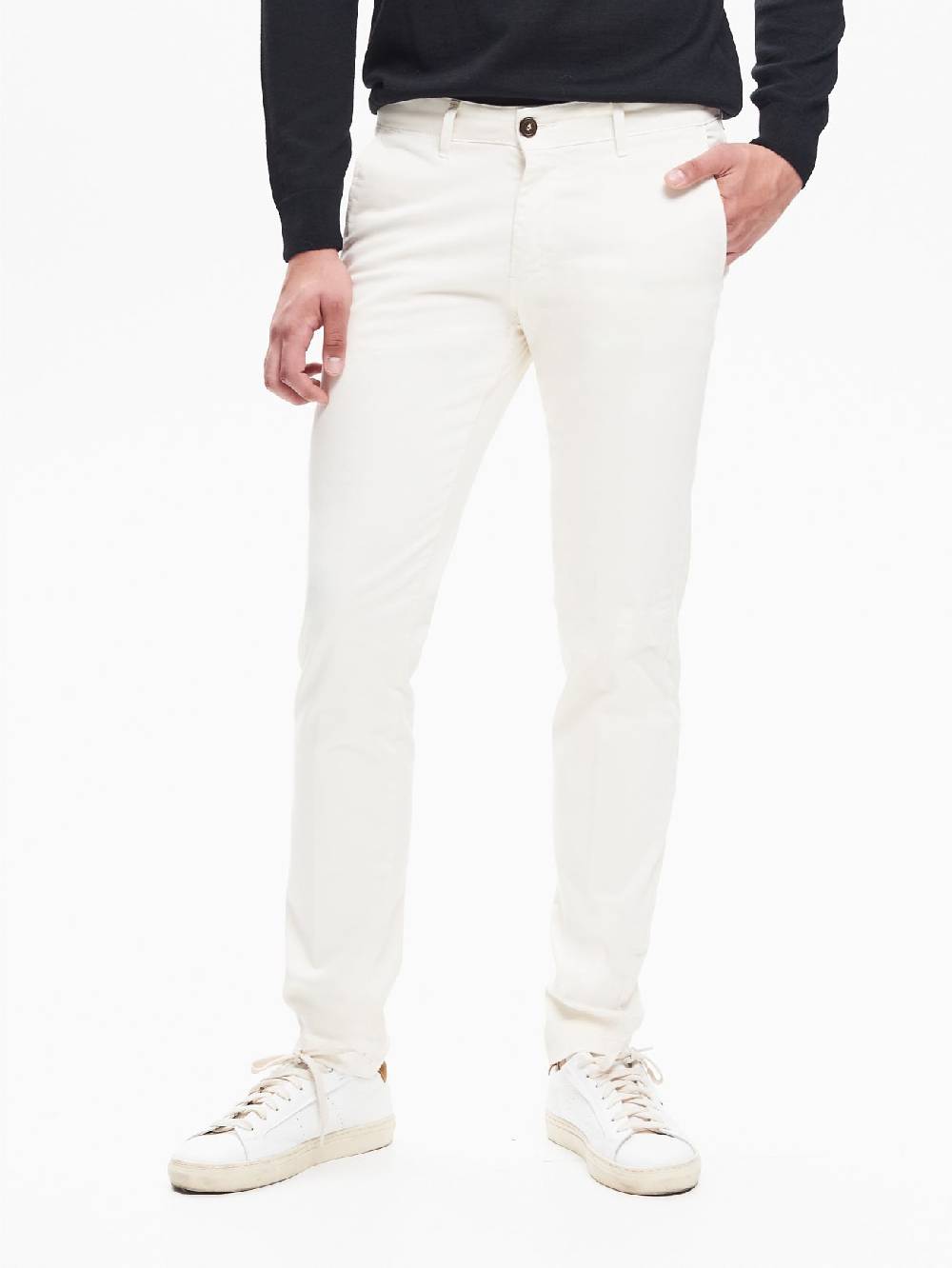 Rinascimento Pantaloni Uomo Chinos Basic Avorio QB24 Offerta speciale della fabbrica