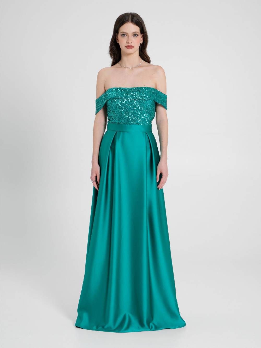 Rinascimento Abito Lungo Paillettes & Raso Donna Offerte